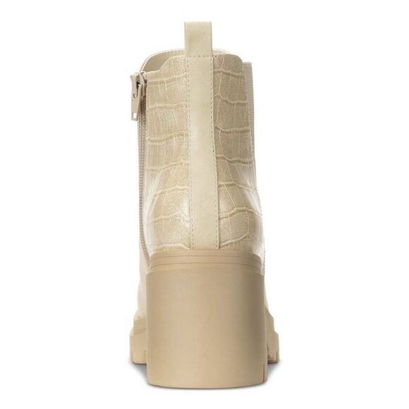 SUN STONE Womens Beige 1" Platform Heel Pull-Tab Veronikaa Toe Chelsea Boot 11 M - Picture 2 of 4